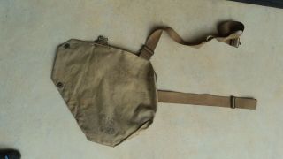 Wwii Era Us Army Service Gas Mask Bag Military Issue Canvas Vintage
