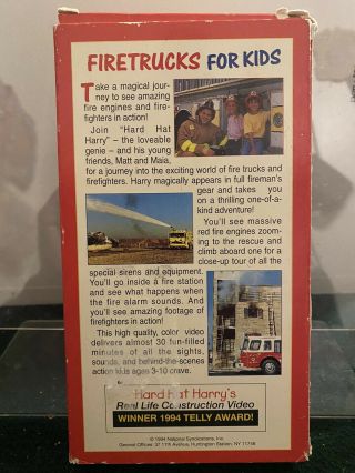 Hard Hat Harry ' s: Real Life Fire Trucks For Kids (VHS) Vintage 2