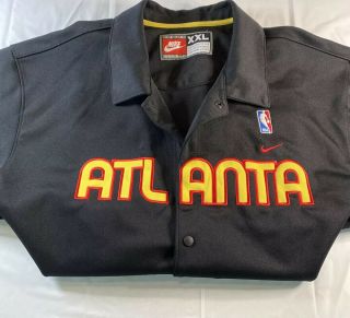 Vintage 90’s Nike Atlanta Hawks Warm Up Jersey Shooting Shirt Nba Xxl Retro