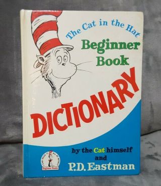 Vintage Dr.  Seuss 1964 Cat In The Hat Dictionary Book P.  D.  Eastman
