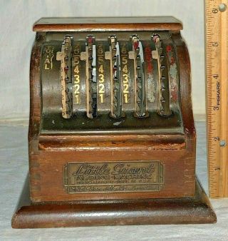 Antique Little Giant Adding Machine Calculator Wood Kel San Mfg Dayton Oh Tool