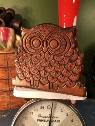 Vintage Owl Napkin Holder Wooden