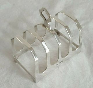 Small Art Deco Hallmarked Solid Silver Toast Rack - Sheff 1932