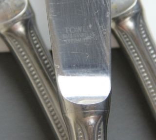TOWLE BEADED ANTIQUE 8x DINNER KNIFE KNIVE STAINLESS STEEL 18/10 GERMANY 8 7/8 