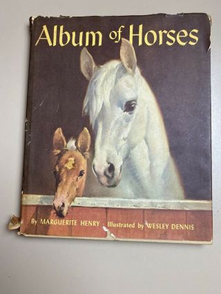 Album Of Horses - Marguerite Henry,  Rand Mcnally,  Hardcover Vintage Illustration