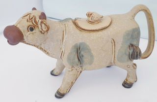 Antique Cow Creamer Hand Painted Gempo Made In Japan
