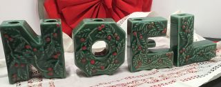 4 Vtg (l&m) Lipper Mann Ceramic Noel Christmas 4”letters Candle Holder Wall/shelf