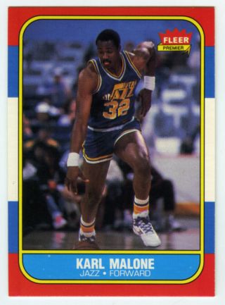 Karl Malone 1986 - 87 Fleer Premier Basketball Rookie Rc