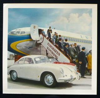 1962 Porsche 356b Coupe Roadster Orig Factory Calendar Photo Poster Flughaven