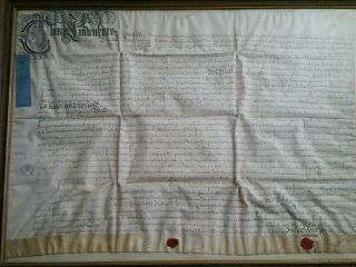 Antique Handwritten 1730s Marriage Indenture Contract Britain - Vellum,  Frame