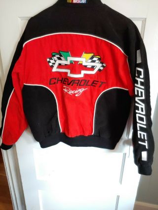 Vintage Nascar Racing Champion Chevrolet Racing Red Zip Front Jacket Mens Small