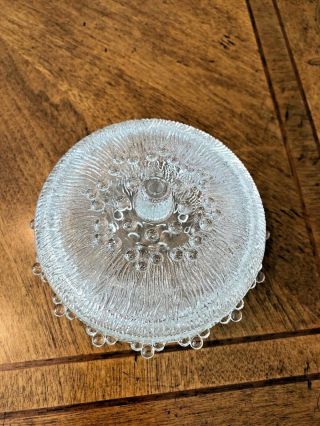 VINTAGE SMALL RELISH/ GRATED CHESSE BOWL WITH COVER HOBNAIL TRIM MADE IN ITALY 2