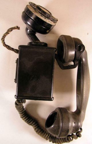 Antique Western Electric C - 1 Space Saver Rotary Dial Telephone W E - 1 Handset