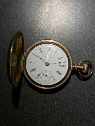Antique American Watch Co Waltham Mass Gold Filled Plated Pocket Watch
