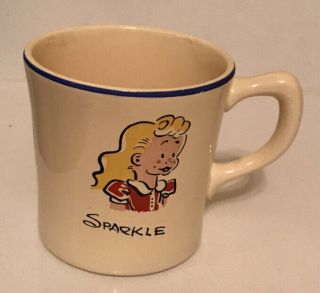 Vintage Homer Laughlin Dick Tracy Sparkle Mugg And Junior Pottery Mug