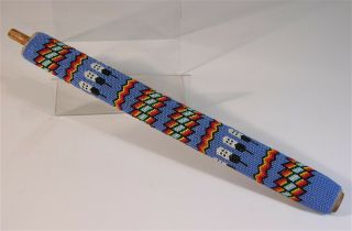 Ca1950s Native American Comanche Indian Fully Bead Decorated Pipe Stem Beaded