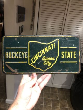 Rare Ohio Sesqui - Centennial License Plate 1803 - 1953 Cincinnati Ohio Queen City