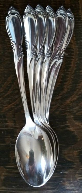 6 Rhapsody Tea Spoons International Sterling Silver 6 Inches No Monogram