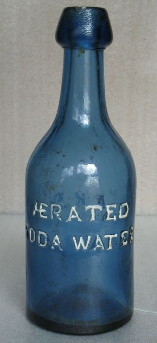 Antique Bottle Soda Ekb Aerated Soda Water Chicago Ill Cobalt Pontiled Ip Il