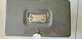 Vintage Swanco Metal Cash Money Box Paper Safe With Vintage Key