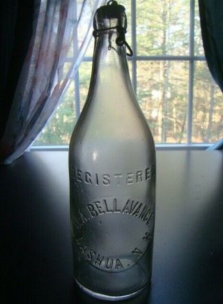 Antique J.  A.  Bellavance - Nashua,  N.  H.  - Hampshire Blob Top Soda/beer Bottle