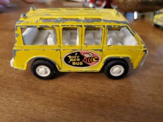 Vintage Tootsie Toy Busy Bee Bus Metal 1970 Yellow Made In Usa