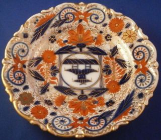 Antique 19thc Pirkenhammer Czech Porcelain Imari Style Plate Porzellan Teller