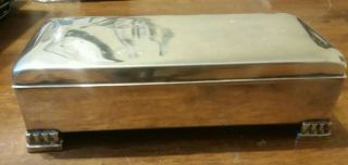 American " Poole Silver Co.  " Art Deco Period Sterling Silver Cigarette Box