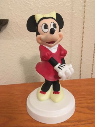 Vintage Style Walt Disney Minnie Mouse Ceramic Bisque Large Figurine 6.  75 "