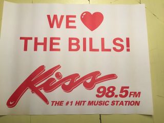 Buffalo Bills / Kiss 98.  5 Fm Radio Station Poster - Vintage