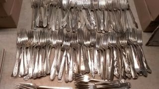 144 MIXED SILVER PLATE DINNER FORKS CRAFTINGS,  RINGS,  CHIMES,  SCRAP LOTQQQ 3