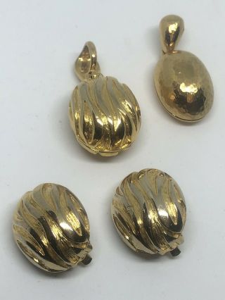 Charming Vintage Pendant And Earrings Set By Cabouchon
