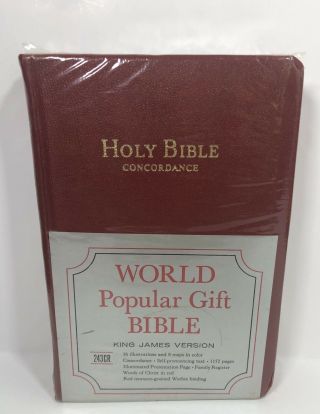 Vintage World Gift Holy Bible Concordance Red Letter Edition King James Version