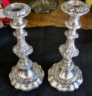 19th Century Gorham Silver - Plate Candlesticks Ornate