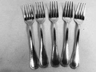 Christofle Malmaison Set Of 5 Salad Forks 6 1/2 " Silver Plate