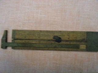 Vintage Stanley No.  36 1/2 Boxwood & Brass Caliper Rule