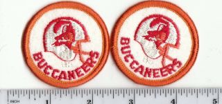 Set Of 2 Vintage 1980s Tampa Bay Buccaneers 2 " Round Patch Old Logo Throwback