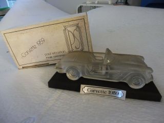 Vintage Crystal 1959 Corvette,  Paul Sebastian Fine Crystal Orig Box,  7 " Long