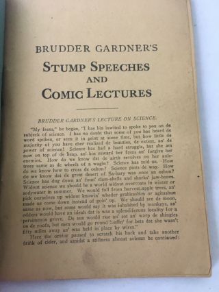 Vintage Brudder Gardners Stump Speeches And Comic Lectures 3