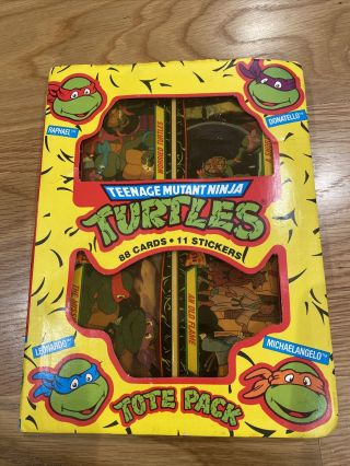 Vintage 1989 Topps Teenage Mutant Ninja Turtles Trading Cards Tote Pack Series 2
