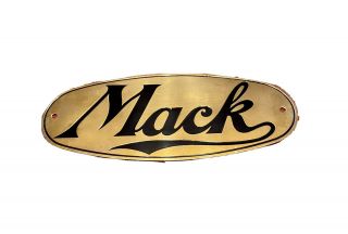 Mack Truck Brass Emblem Plate 3.  75” X 9”.