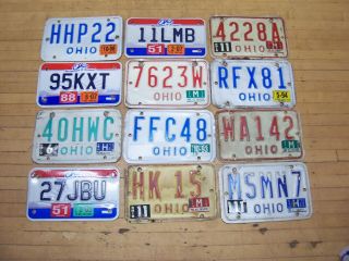 12 Vintage Ohio Motorcycle License Plate Tag Group 1