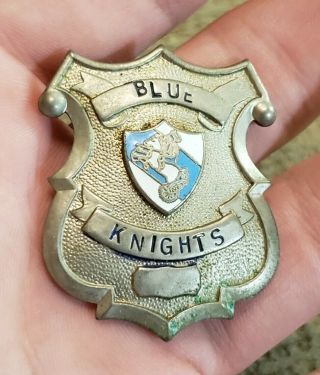 Scarce Vintage Blue Knights Motorcycle Club Law Enforcement Obsolete Badge Look