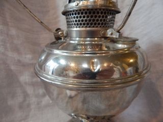 Antique Bradley and Hubbard B&H Oil Lamp (Nickel Plated Brass?) 1905 3