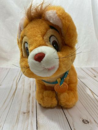 Vintage 1988 Disney Oliver And Company Orange Cat Plush Stuffed Animal 11 "