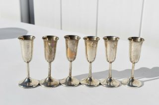 6 Small Solid Sterling Silver Cordial Cups/shot Glass
