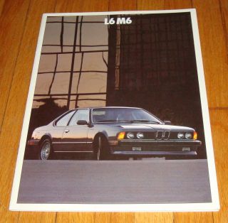 1987 Bmw L6 M6 Sales Brochure