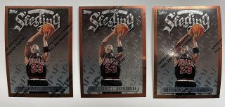 3 1996 - 97 Topps Finest Michael Jordan Sterling Card 50 - 