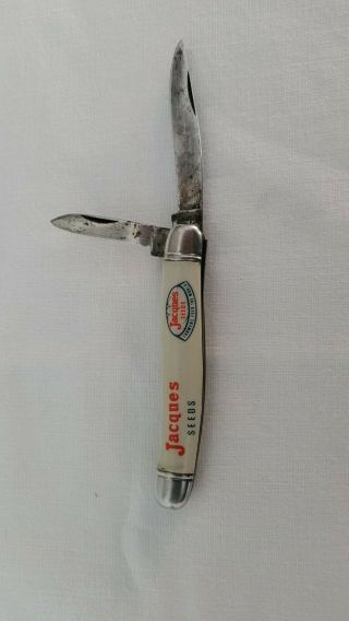 Vintage Imperial Ri Usa " Jacques Seeds " 2 Blade Folding Pocket Knife.