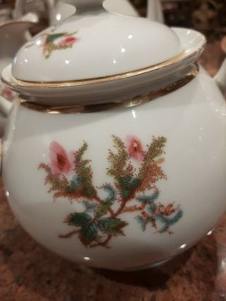Antique Haviland Limoges H & C Teapot,  Creamer,  Sugar Bowl Set 3
